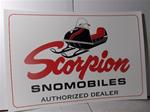 scorpion dealer poster sign  sachs jlo rockwell  snowmobile vintage