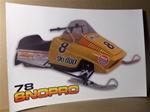 snowmobile vintage ski doo 78 sno pro sled side poster