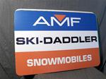 VINTAGE AMF SKI-DADDLER DEALER METAL SIGN VINTAGE SNOWMOBILE SKI-DADDLER AMF DEALER METAL SIGN