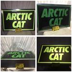 Vintage arctic cat dealer sign ARCTIC CAT kawaski spirit Suzuki engine snowmobiles ext king cat puma 760 Jlo panther trail cat 793 Hirth hirth 650 Red Baron hirth 194r 292 Jlo 230r montana pipes