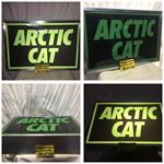 Vintage arctic cat dealer sign ARCTIC CAT  kawaski spirit Suzuki engine snowmobiles ext king cat puma 760 Jlo panther trail cat 793 Hirth hirth 650 Red Baron hirth 194r 292 Jlo 230r montana pipes