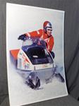 snowmobile vintage yamaha sr race sled poster