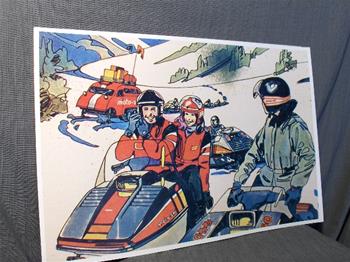 snowmobile vintage moto ski winter pic with bp mover poster
