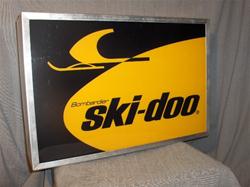 1968 ski doo dealer lighted sign logo vintage