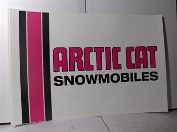 snowmobile vintage arctic cat pink stripe sled dealer poster sign