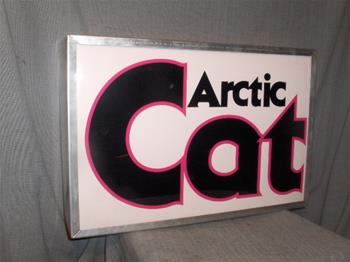 snowmobile vintage arctic cat lighted sign pink cat logo