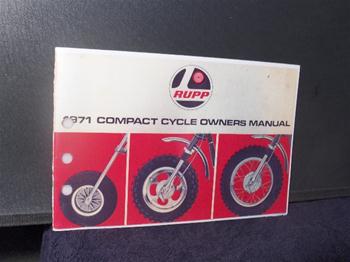 snowmobile vintage rupp1971 compact cycle owners manual