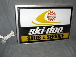 1973 ski doo sales & service dealer lighted sign rotax vintage sled
