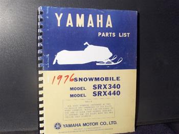 snowmobile vintage yamaha 1976 srx 340 440 parts book