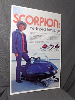 snowmobile vintage scorpion riffleman sled add poster