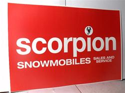 scorpion sled dealer poster sign cuyuna engine