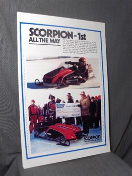 snowmobile vintage scorpion sno pro sled poster