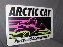 VINTAGE ARCTIC CAT PARTS & ACCESSORIES DEALER METAL SIGN VINTAGE SNOWMOBILE ARCTIC CAT PARTS DEALER METAL SIGN
