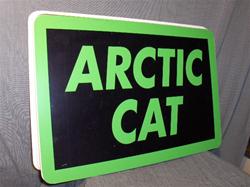 VINTAGE ARCTIC CAT DEALER METAL SIGN VINTAGE SNOWMOBILE ARCTIC CAT DEALER GREEM METAL SIGN