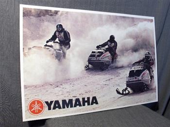 snowmobile vintage yamaha sr sleds racing poster