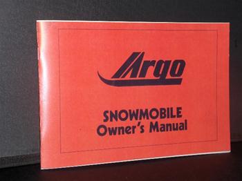 snowmobile vintage argo sled owners book