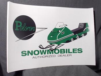 snowmoblie vintage poloron sled dealer poster sign