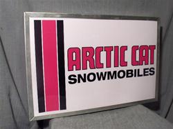 arctic cat dealer  three stripes logo lighted sign   snowmobile vintage
