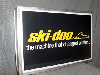 snowmobile vintage dealer sign ski doo the machine that changed winter