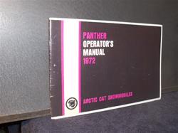 1972  arctic cat  panther  operator manual snowmobile vintage