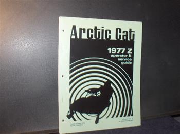 snowmobile arctic cat 1977 z parts book