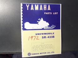 1972 yamaha 433 B parts manual snowmobile vintage