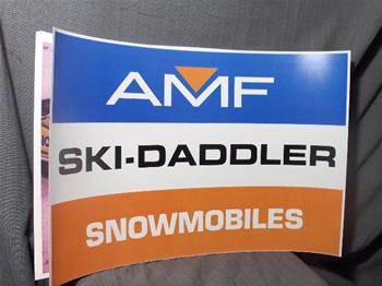 snowmobile vintage amf ski daddler dealer poster hirth sign