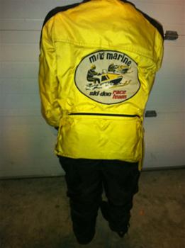 snowmobile vintage blizzard sled racing suit with nordic racing blizzard patch