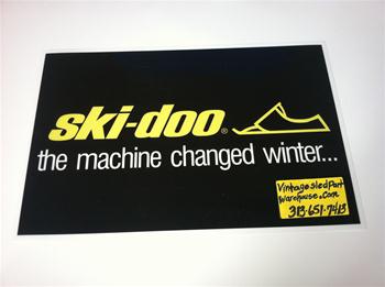 VINTAGE SKI DOO DEALER SIGN AS LONG AS THERES WINTER FLUORESCENT 24 X 36 LENS 1972